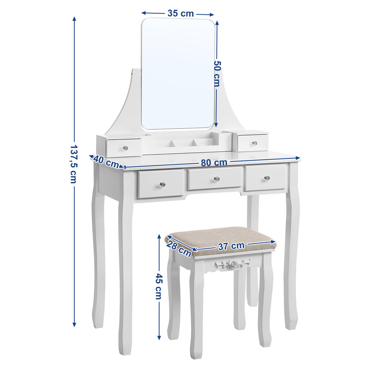 Three Posts Arkin Dressing Table Set with Mirror & Reviews Wayfair.co.uk
